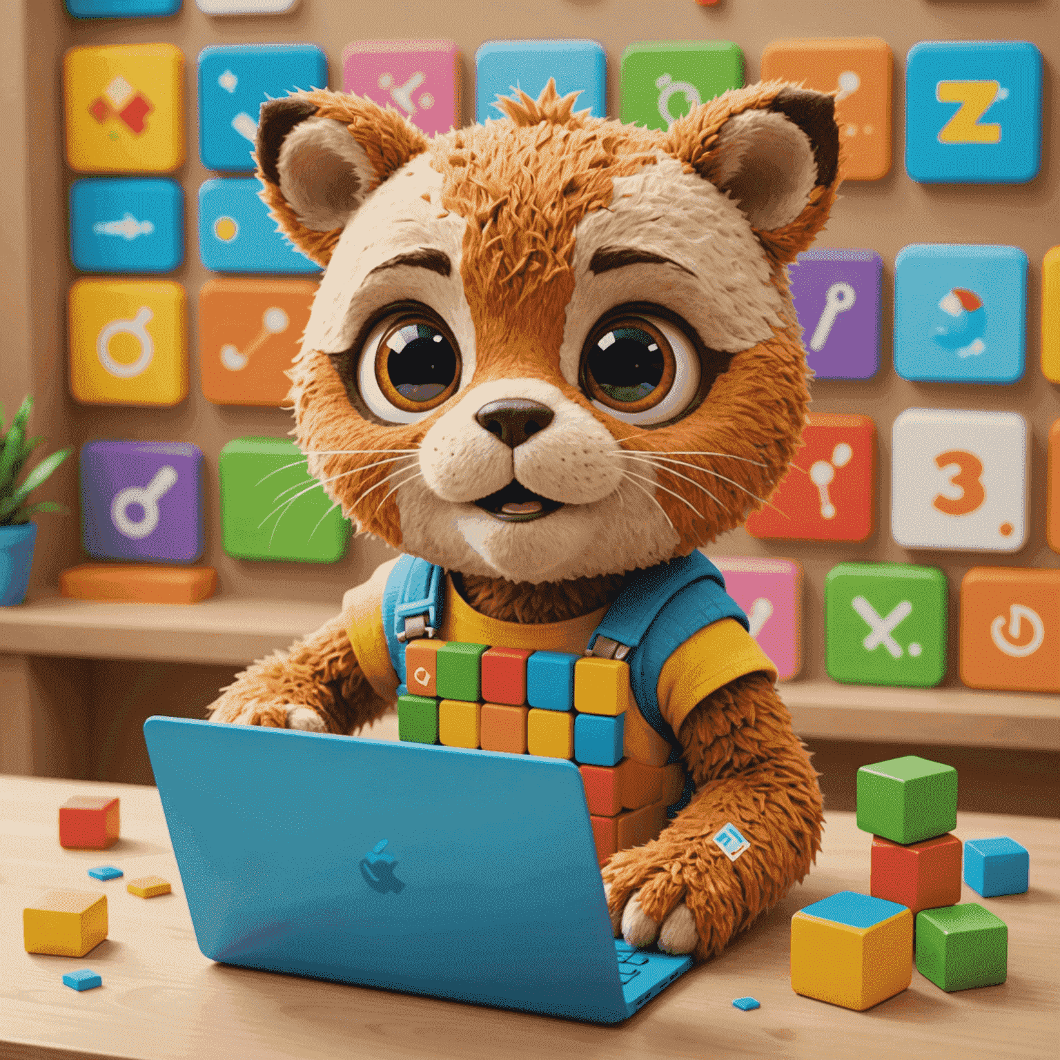 Интерфейс Scratch с красочными блоками кода и анимированным персонажем, демонстрирующий простоту и увлекательность программирования для детей