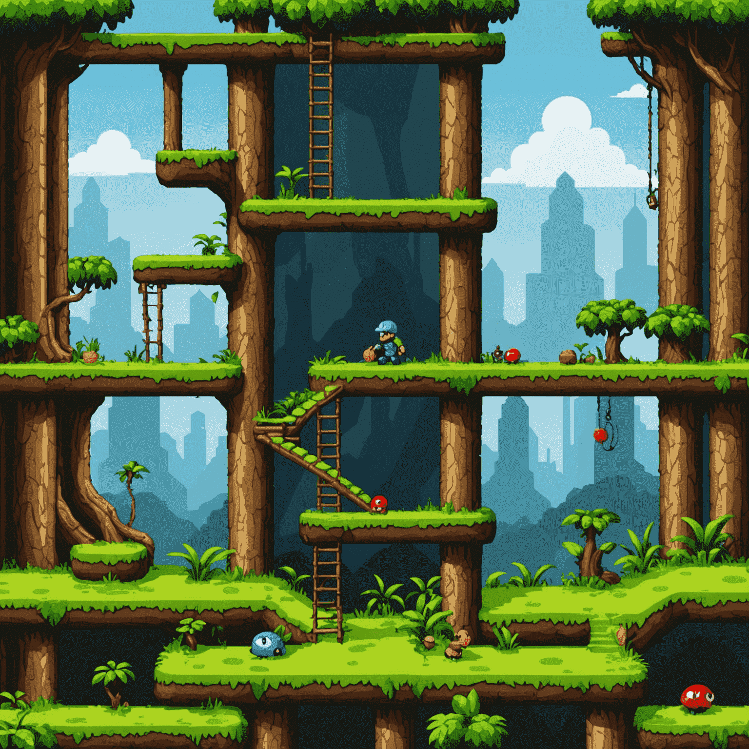 Скриншот игры-платформера, созданной ребенком на курсе Python
